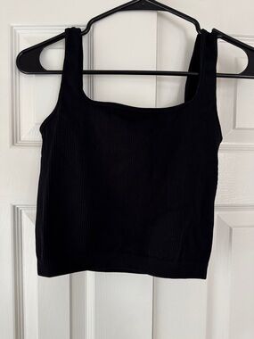 Classic Black Ribbed Tank Top - Women